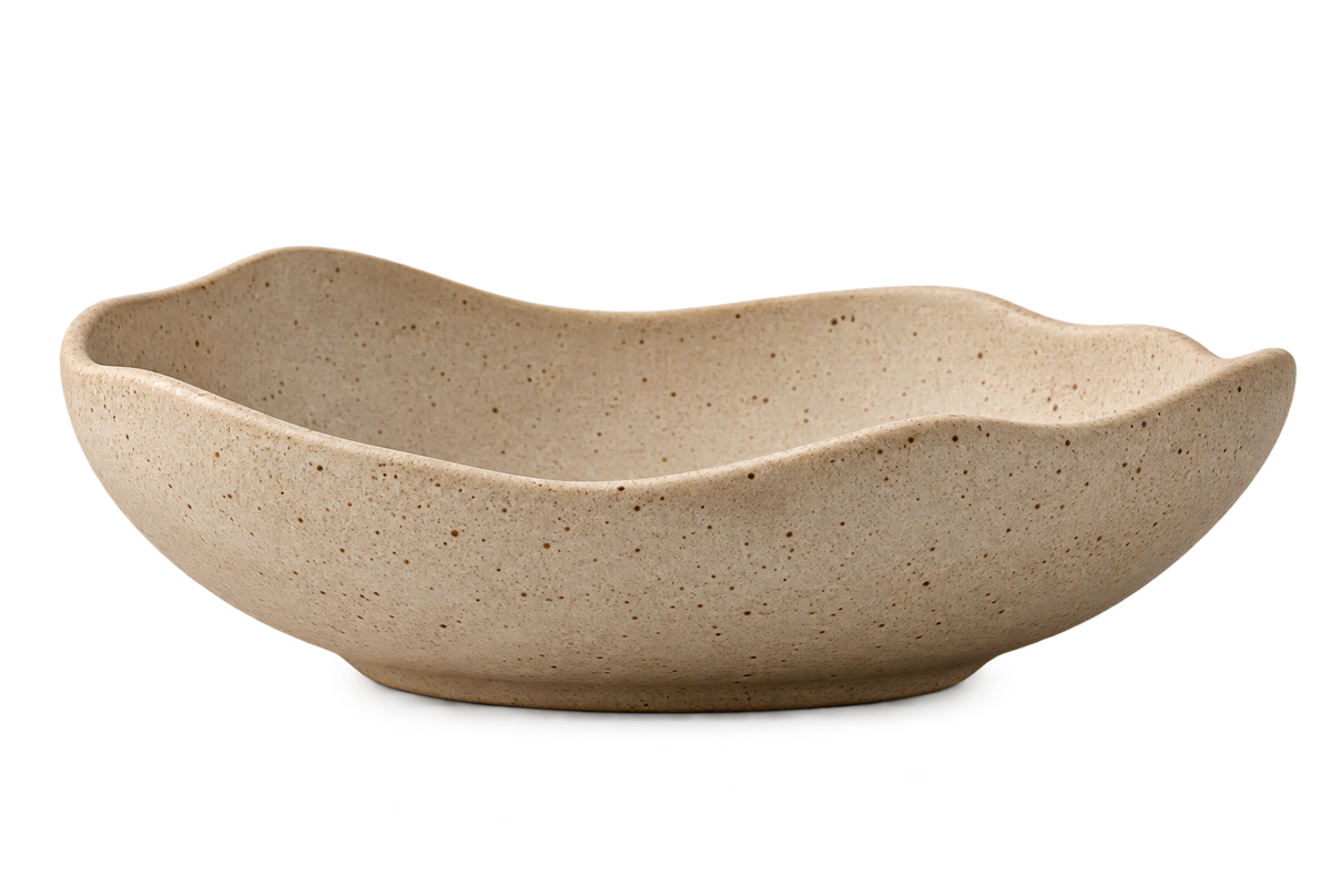 Sand-toned sculptural ceramic bowl concept